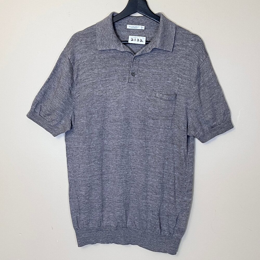 Suitsupply Linen Blend Short Sleeve Polo Shirt - Men's Size XL - Tan